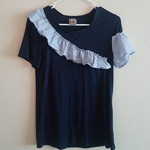 Navy blue vintage detail top